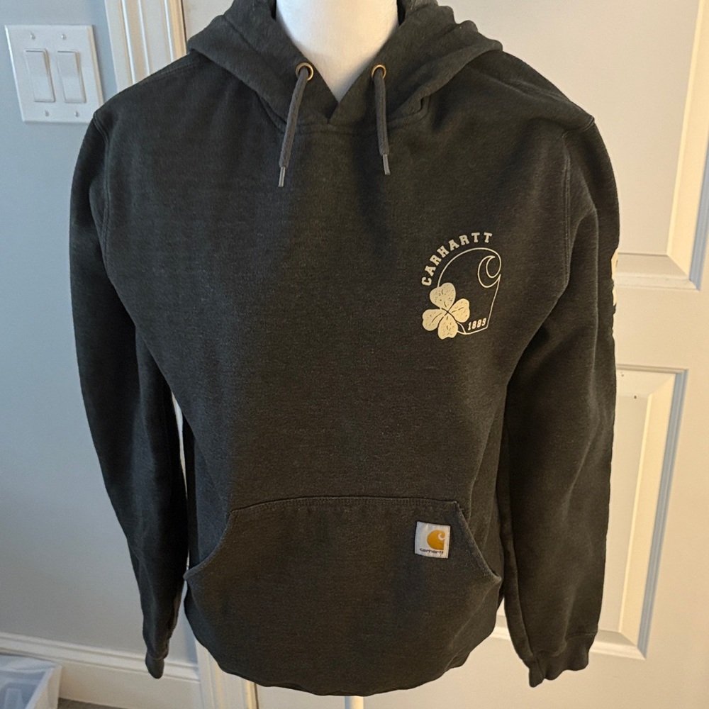Carhartt Men's Dark Gray Hoodie with Logo
